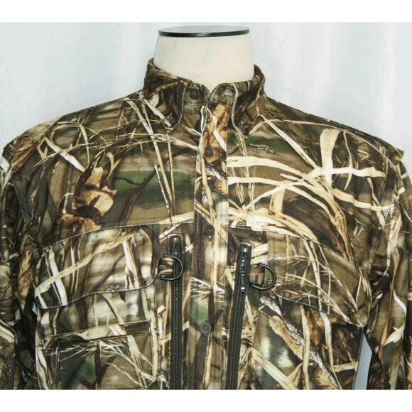Cabelas Hunting Advantage Max-4 HD Camo Waterfowl Button Shirt Mens Size M - Picture 2 of 5